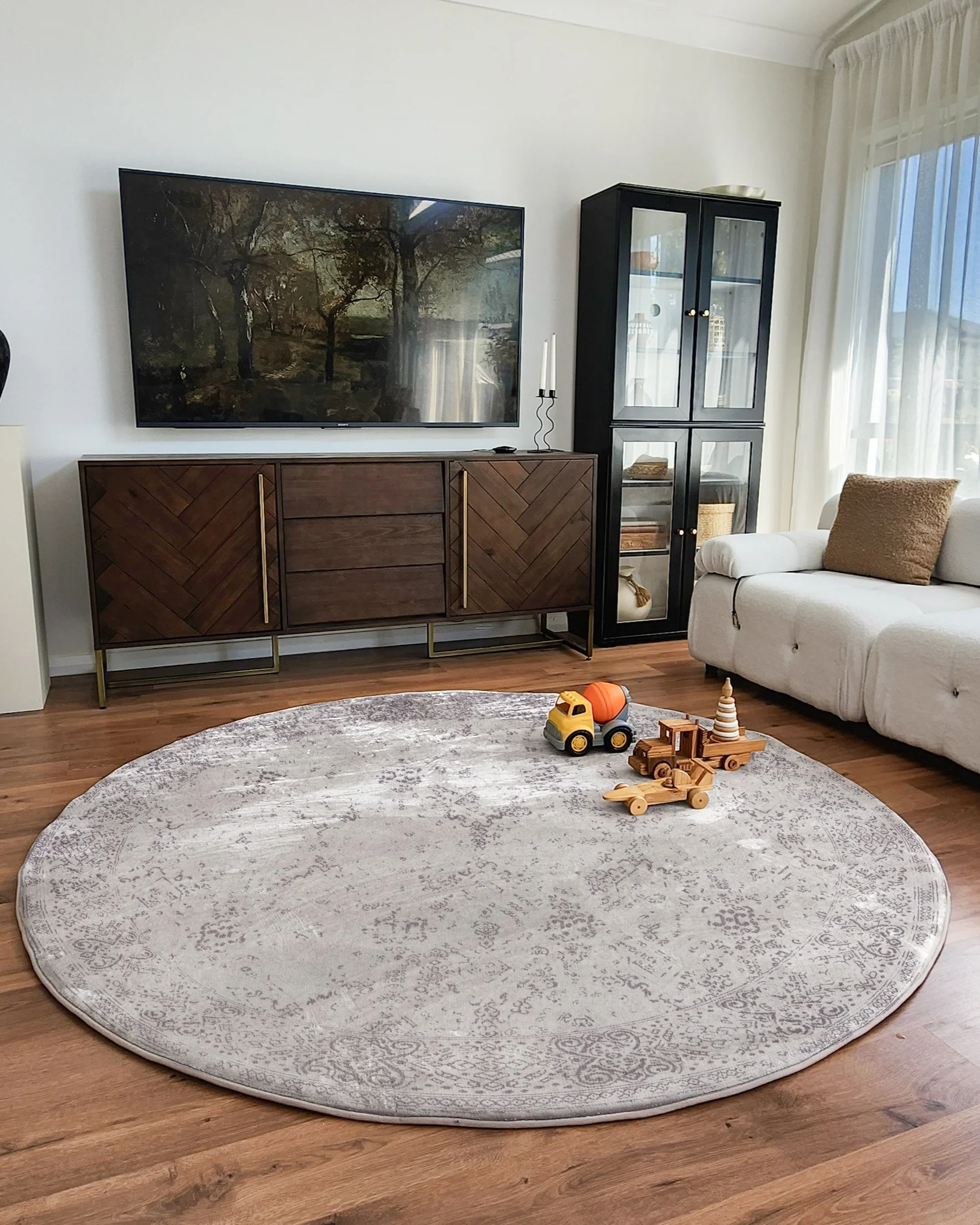 Andi Grey Plush Rollie Pollie Round Playmat - Image 7