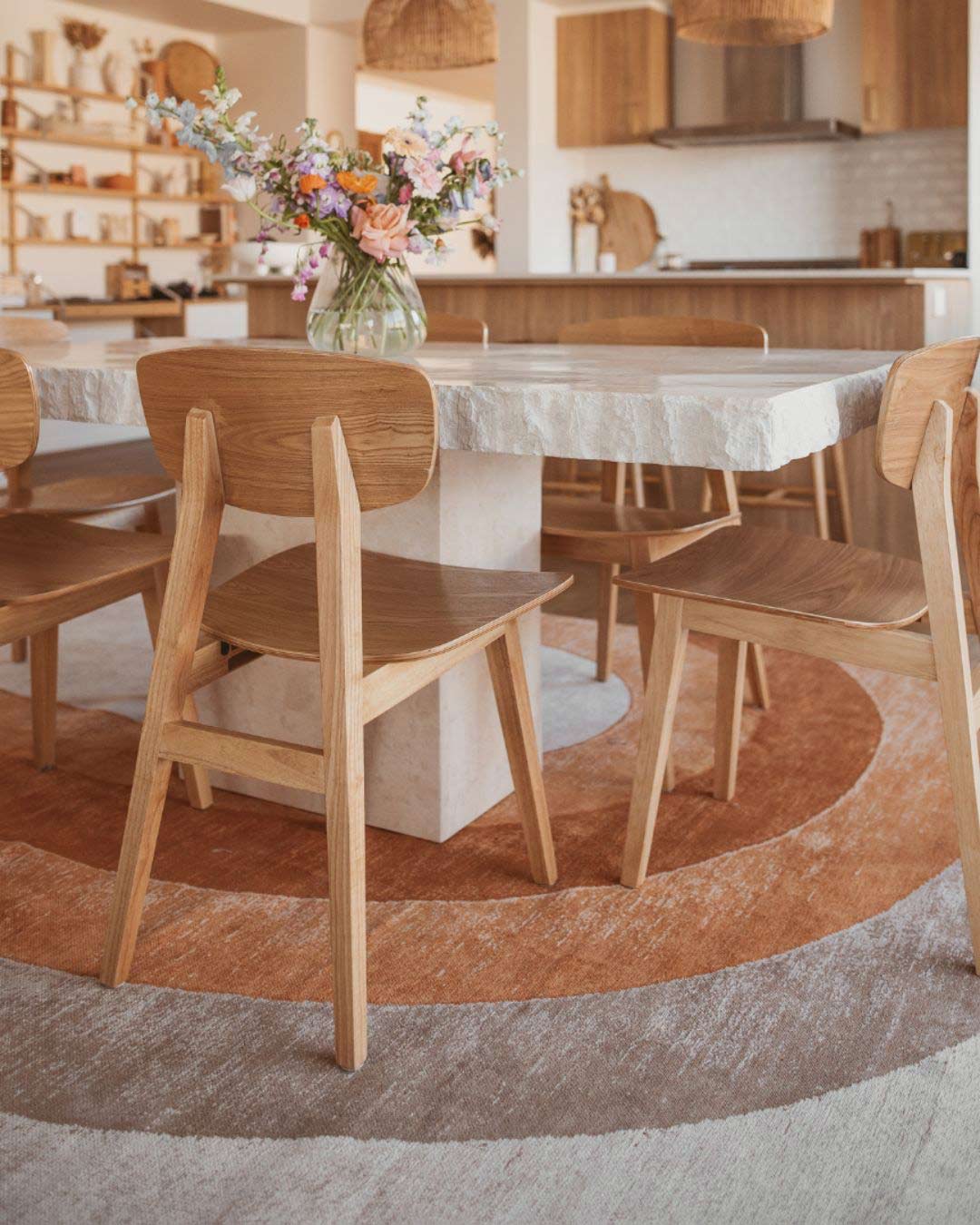 Blake Orange Rainbow Round Rug - Image 2