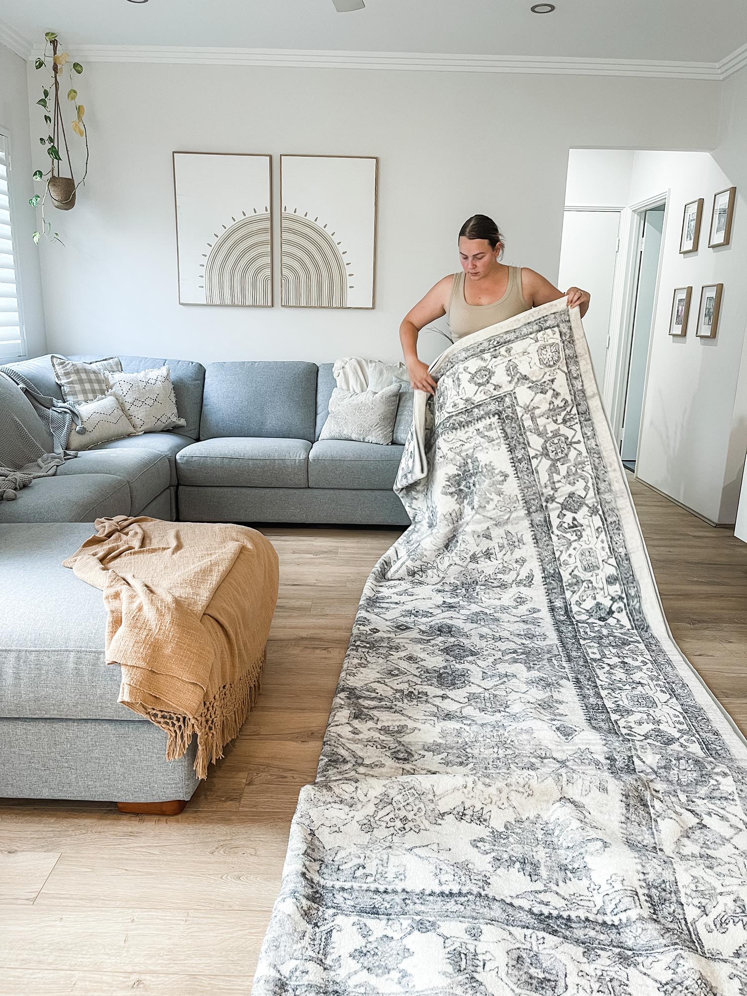 Calliope Grey and Ivory Distressed Washable Rug - Image 19