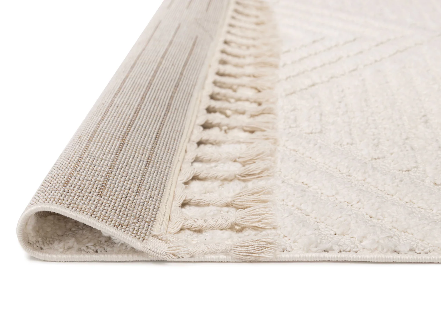 Carrie Ivory Cream Geometric Textured Rug - Image 5
