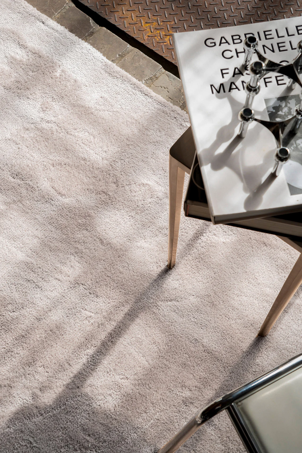 Chiara Neutral Beige Shag Rug - Image 4