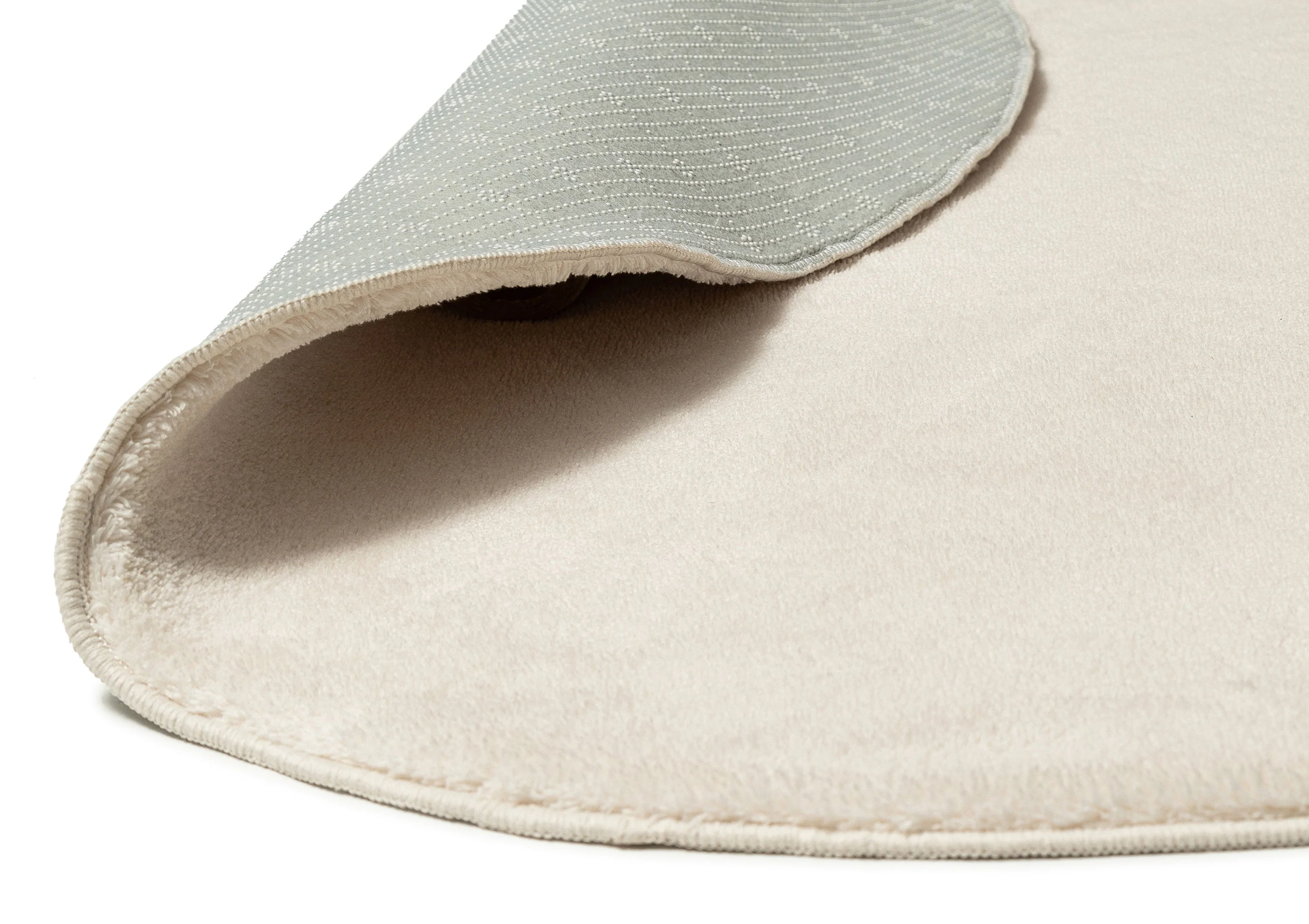 Clara Neutral Cream Irregular Round Washable Rug - Image 9