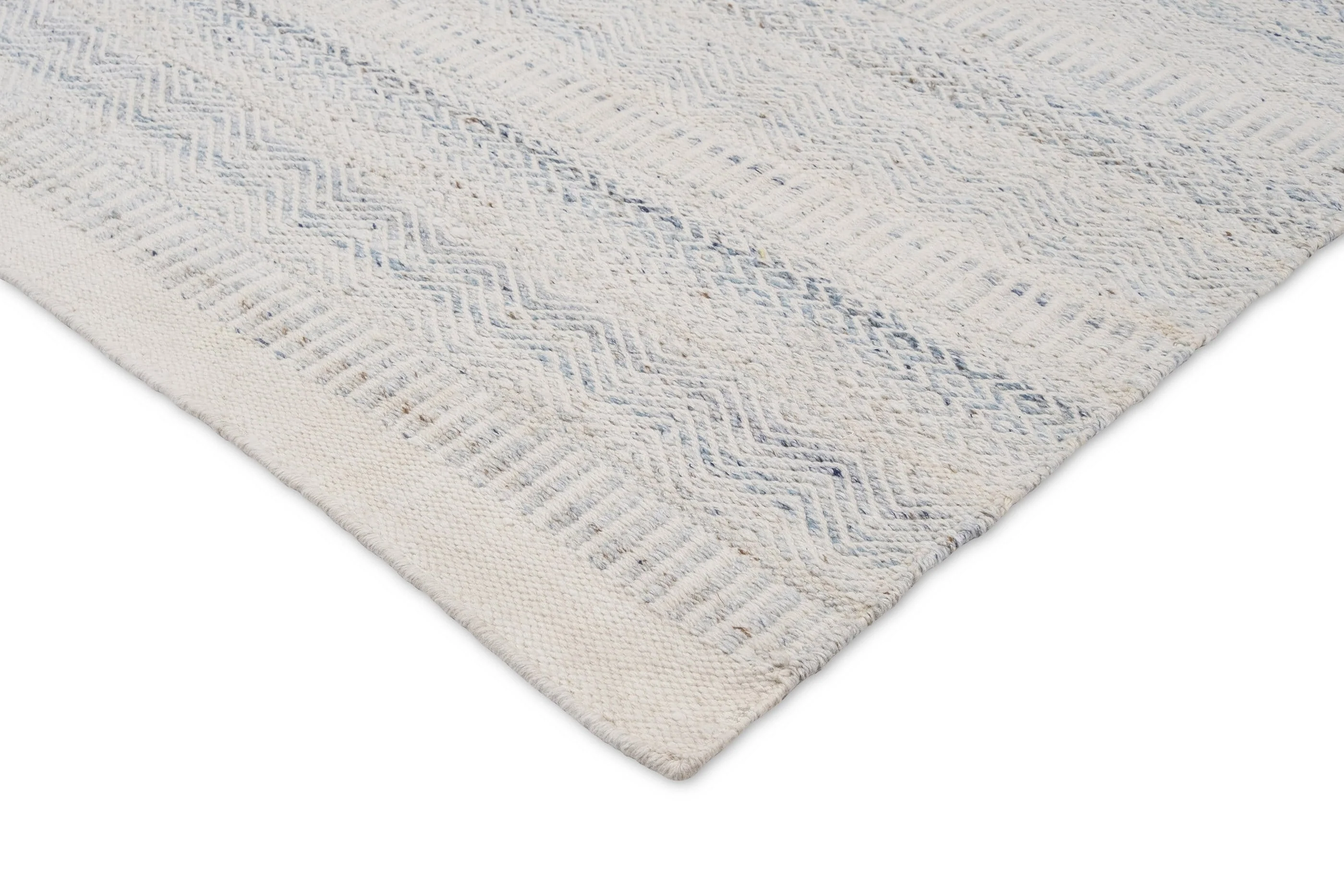 Daisy Cream and Blue Indoor Outdoor P.E.T Rug - Image 5