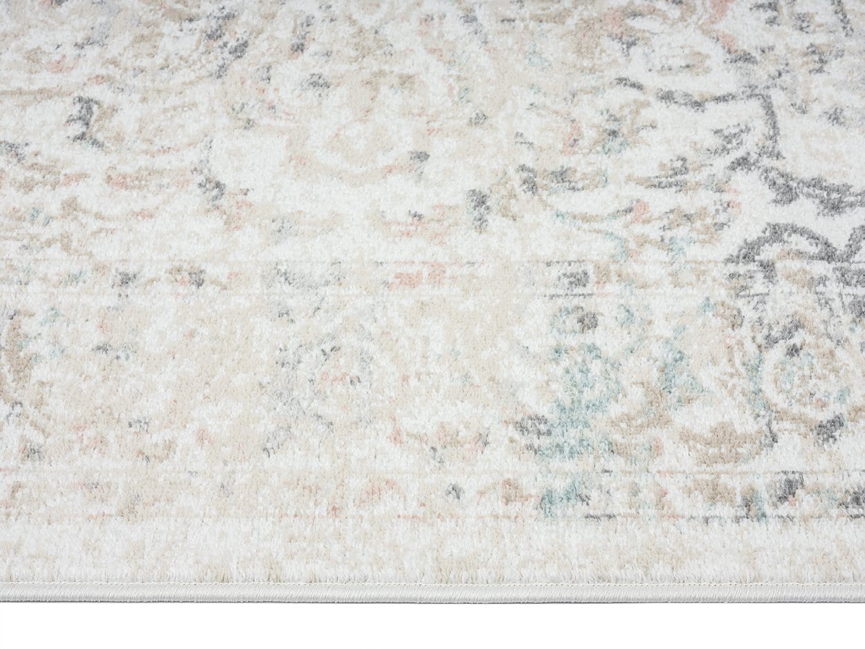 Elouise Cream And Grey Multi-Colour Traditional Floral Runner Rug - Image 6