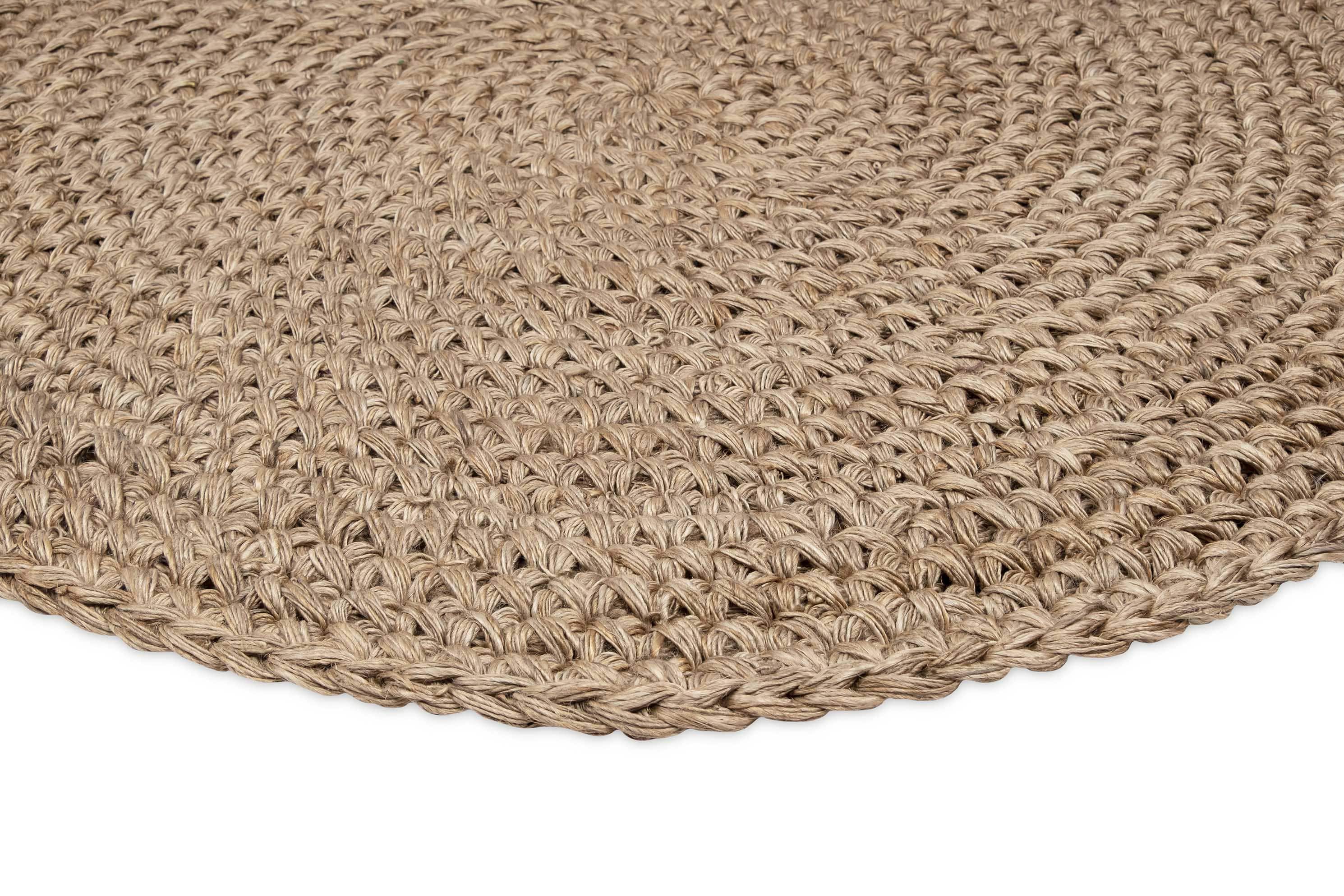 Georgia Natural Brown Crochet Round Jute Rug - Image 10