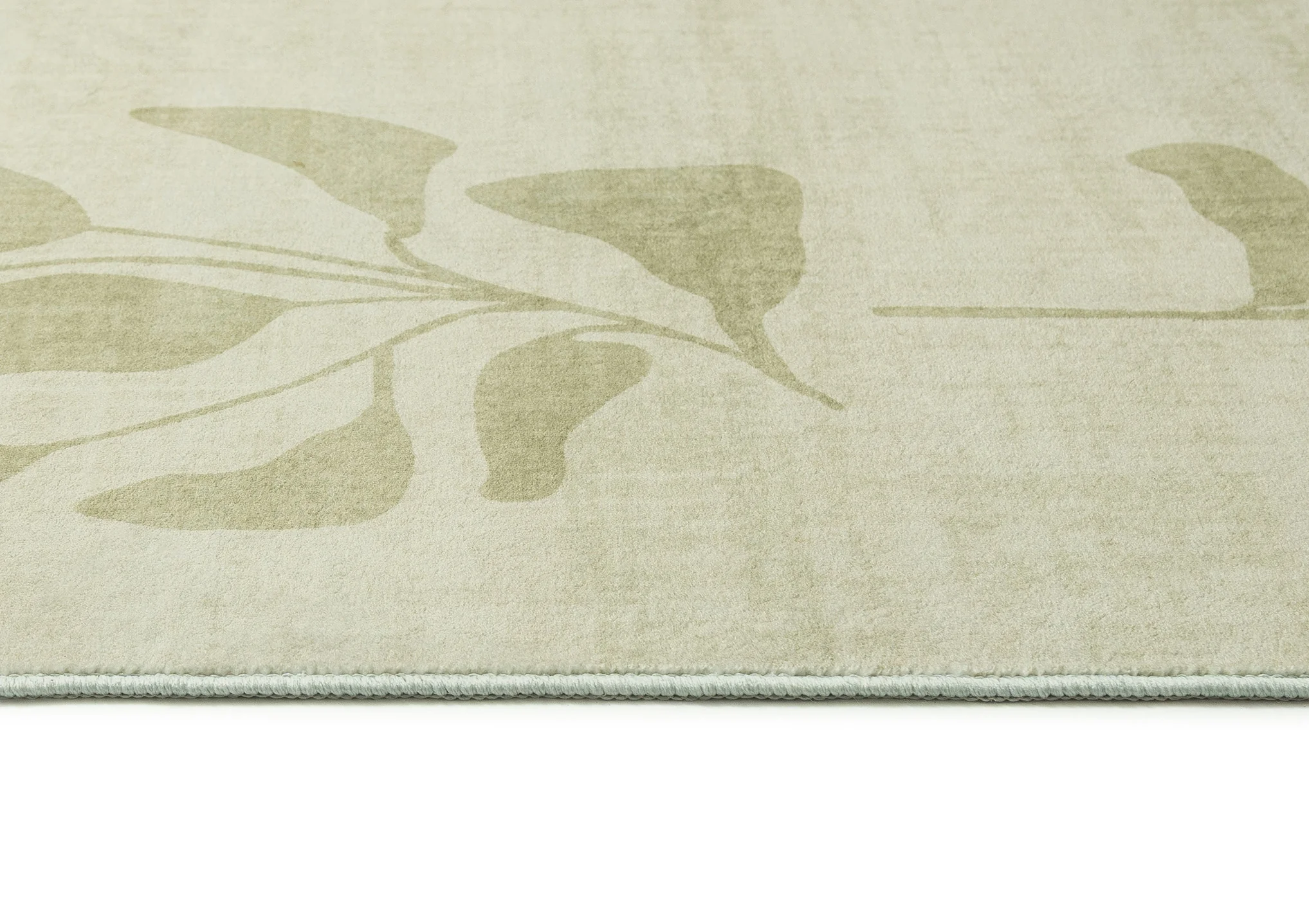 Glaiza Green Botanical Border Washable Rug - Image 3