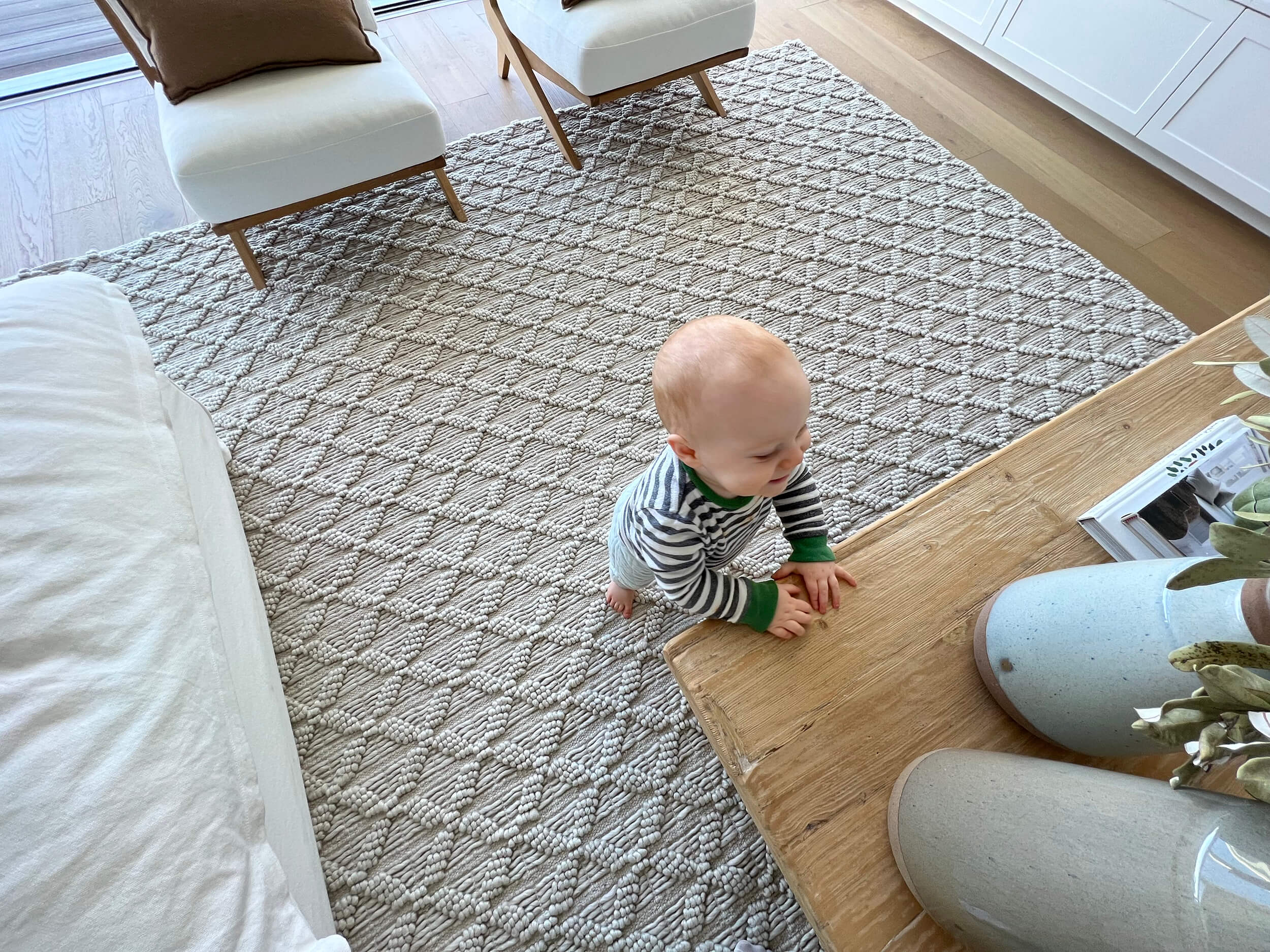 Hanna Ivory Leaflets Wool Blend Rug - Image 8