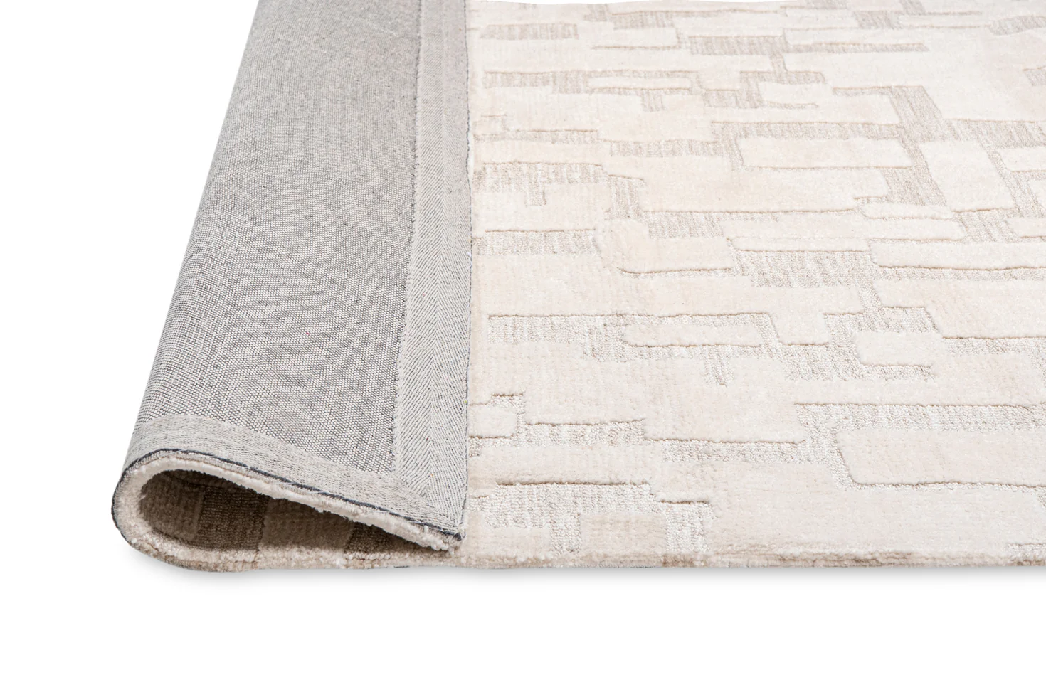 Jessie Ivory Cream Abstract Textured Rug - Image 14