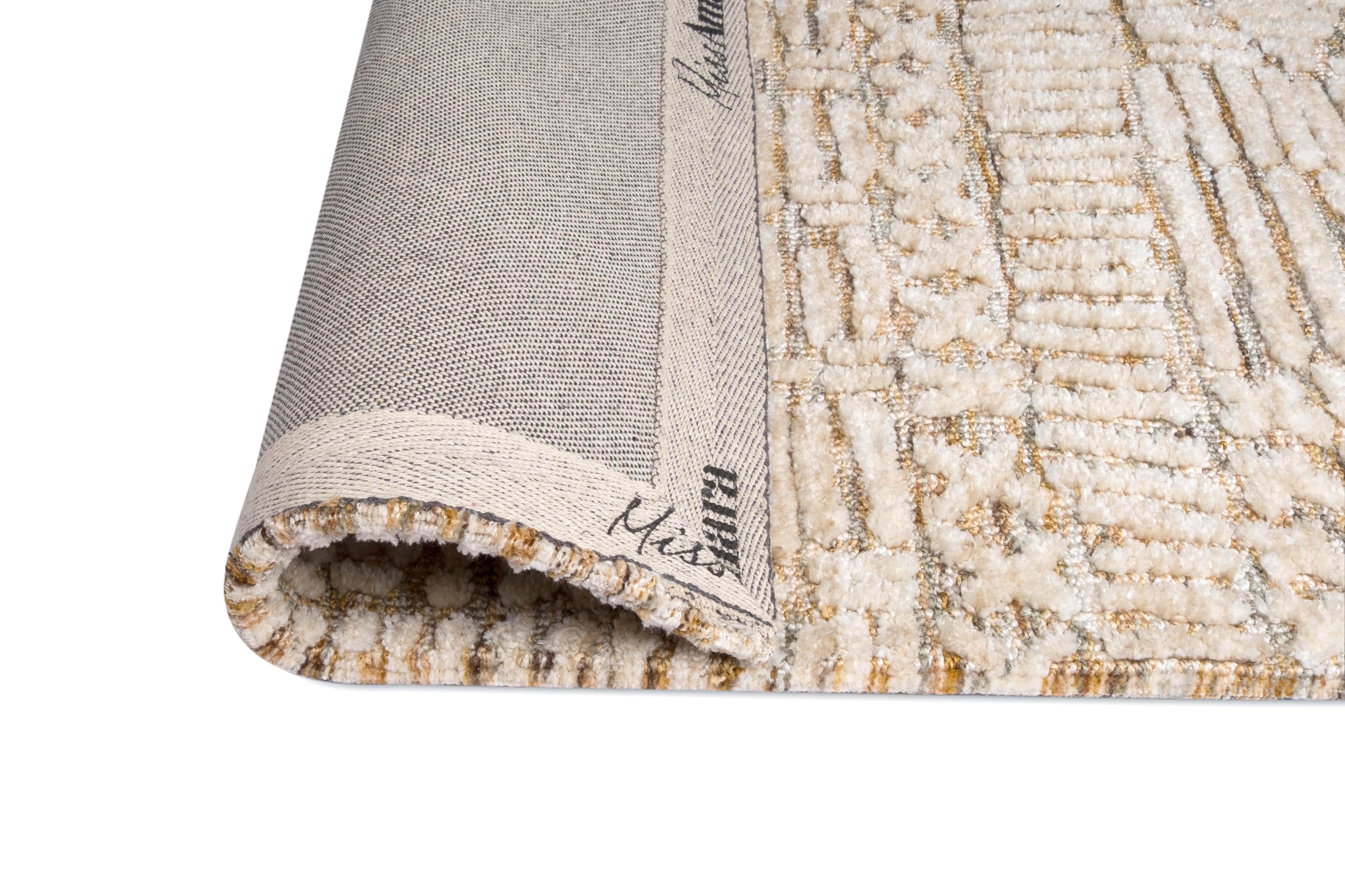 Jordan Mustard and Beige Geometric Modern Runner Rug - Image 10