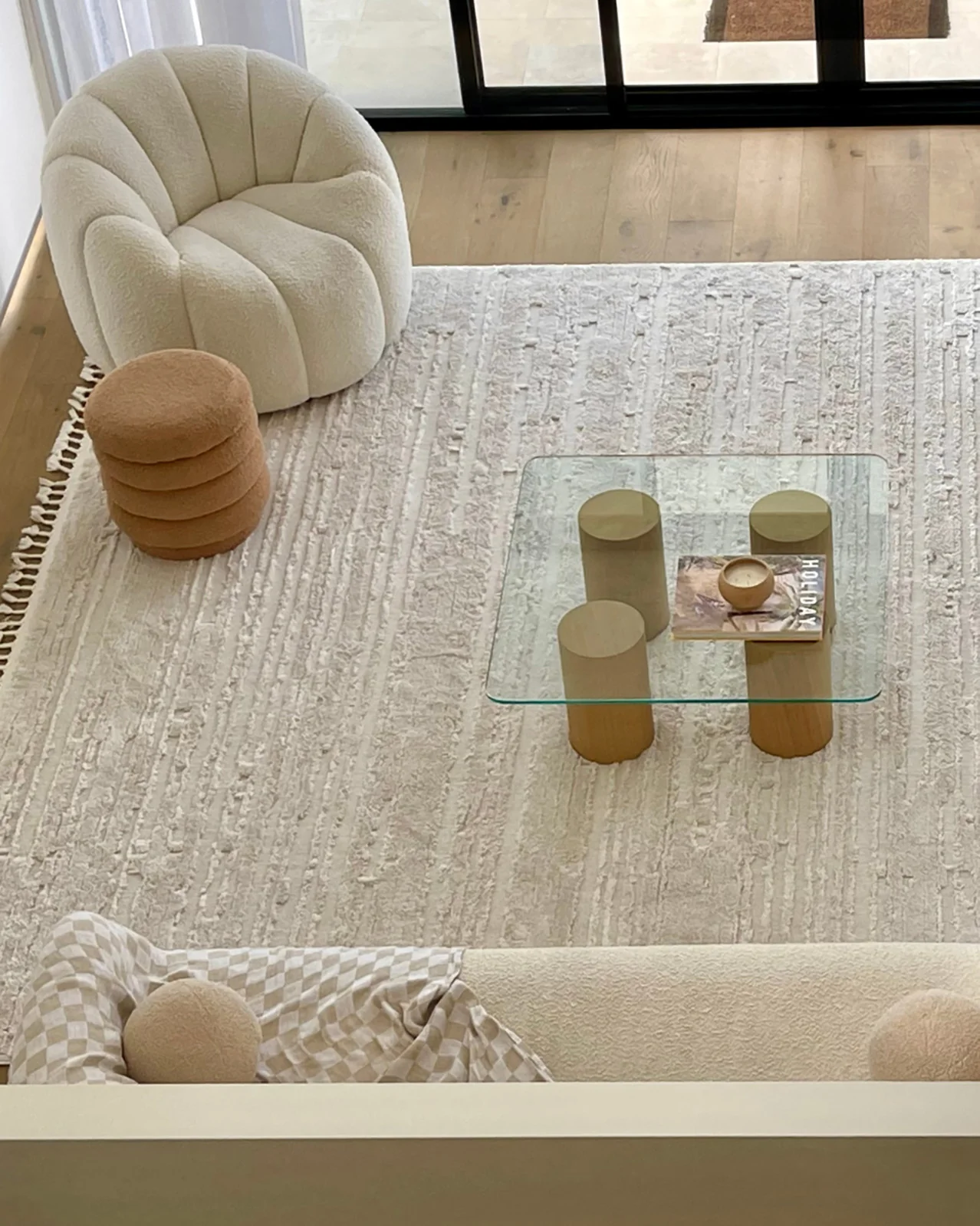 Leilani Ivory Cream Textured Rug - Image 5