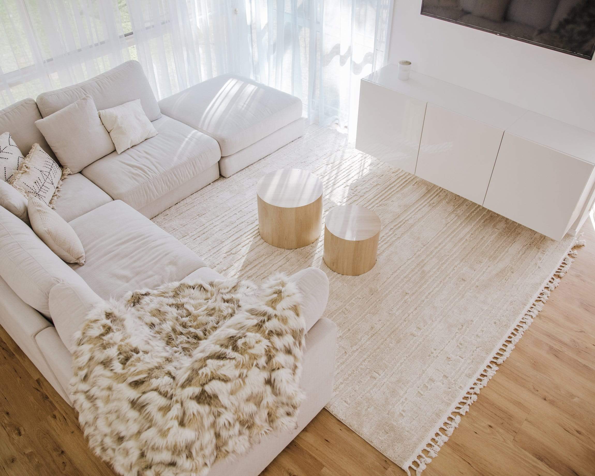 Leilani Ivory Cream Textured Rug - Image 9