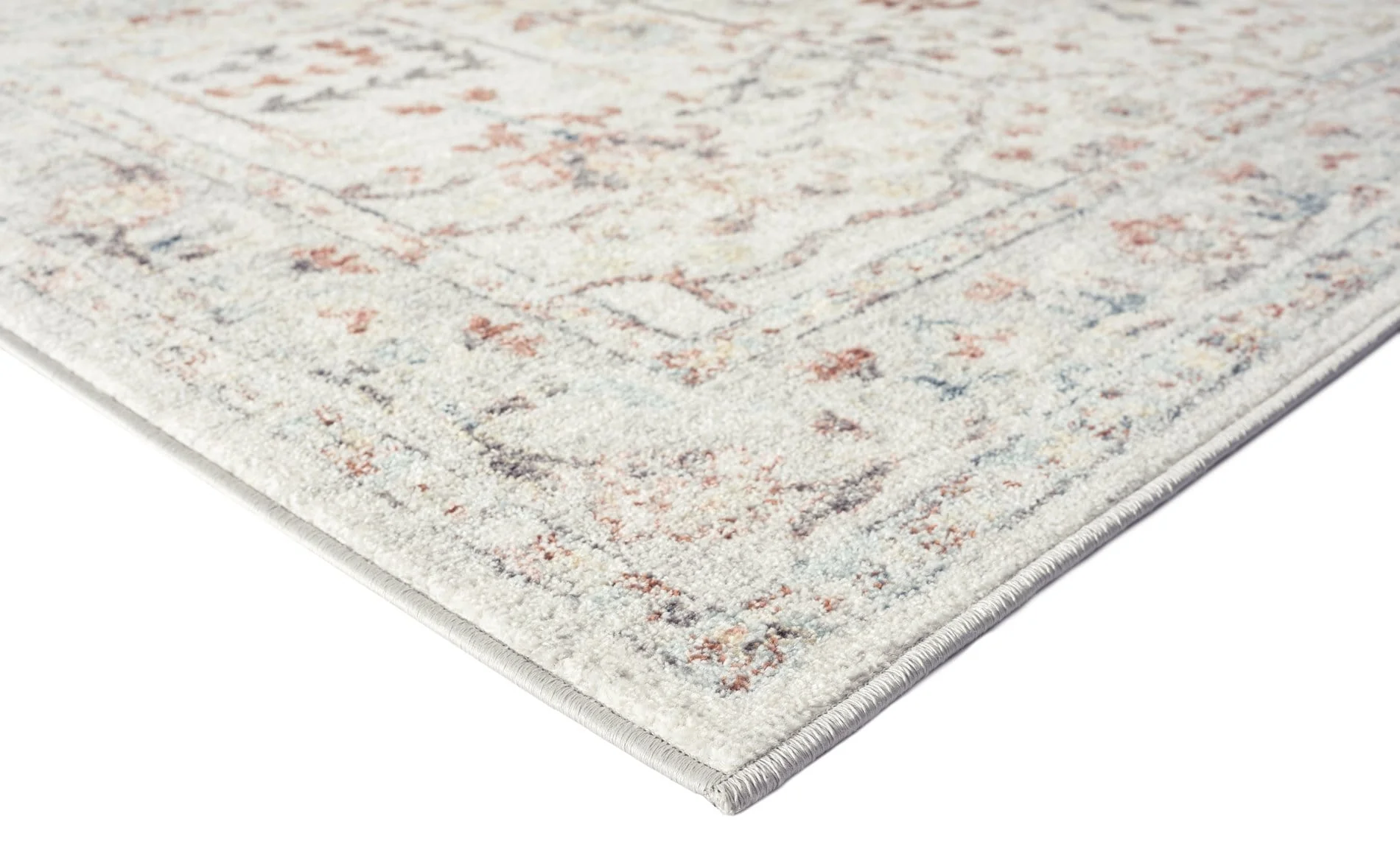 Livvie Blue and Orange Multi-Colour Distressed Runner Rug - Image 2
