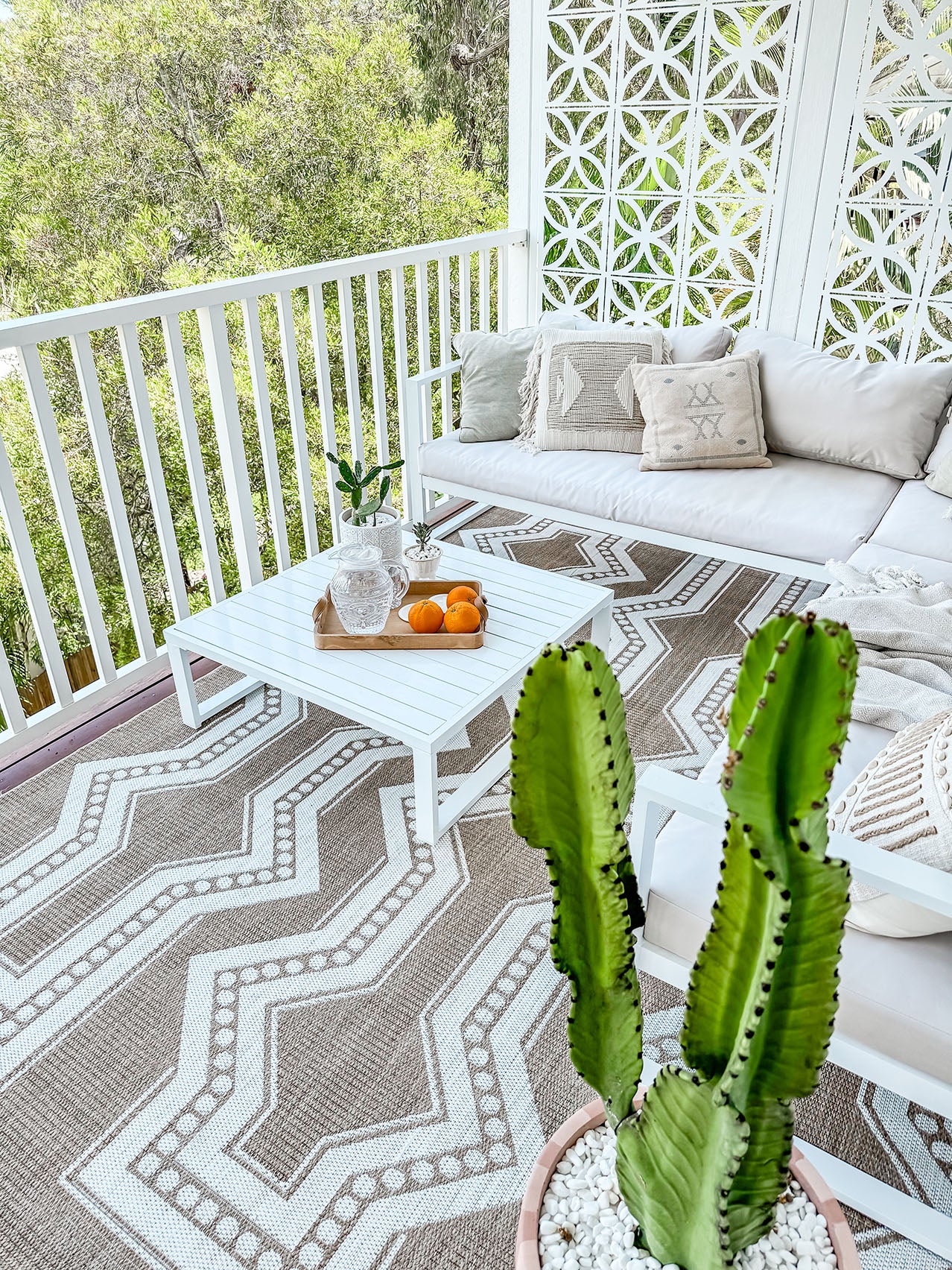 Lora Brown and Ivory Tribal Flatweave Indoor Outdoor Rug - Image 3