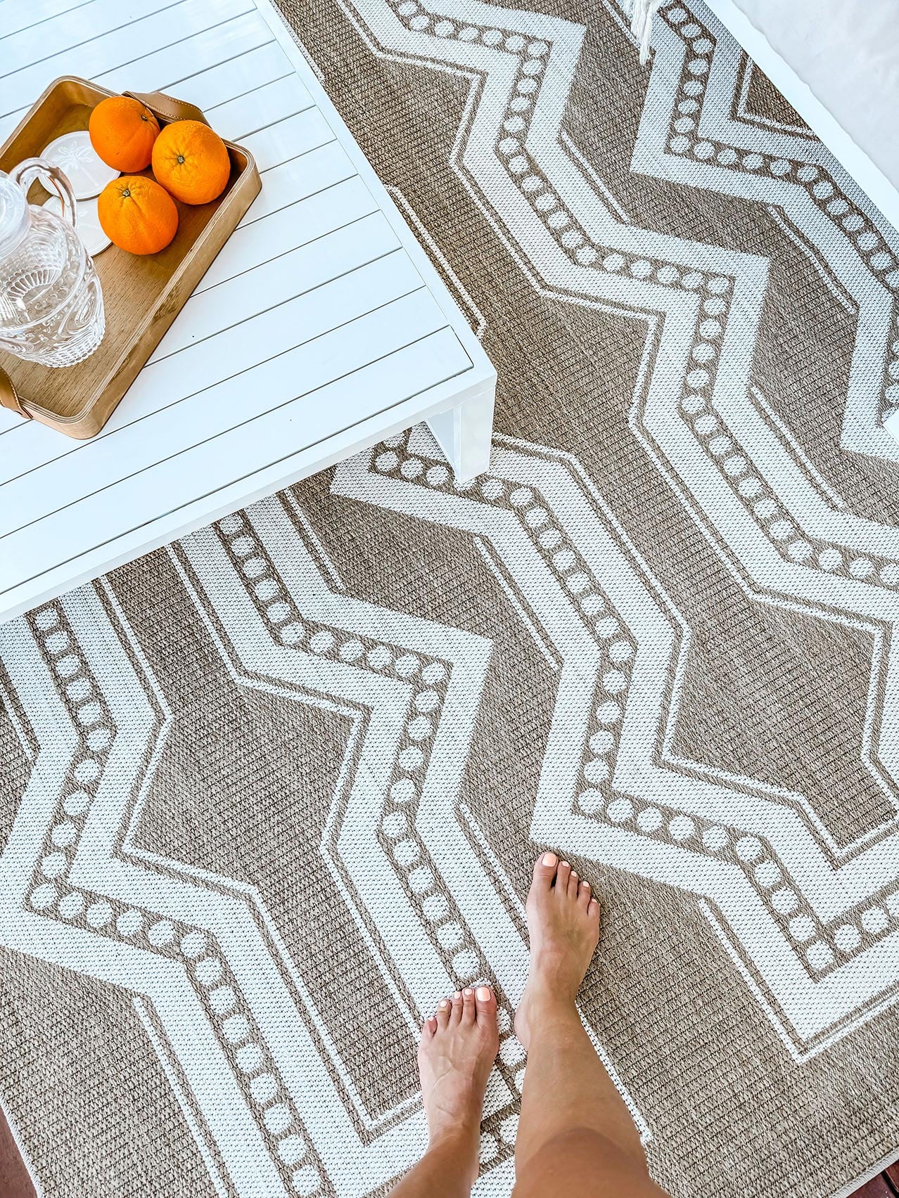 Lora Brown and Ivory Tribal Flatweave Indoor Outdoor Rug - Image 6