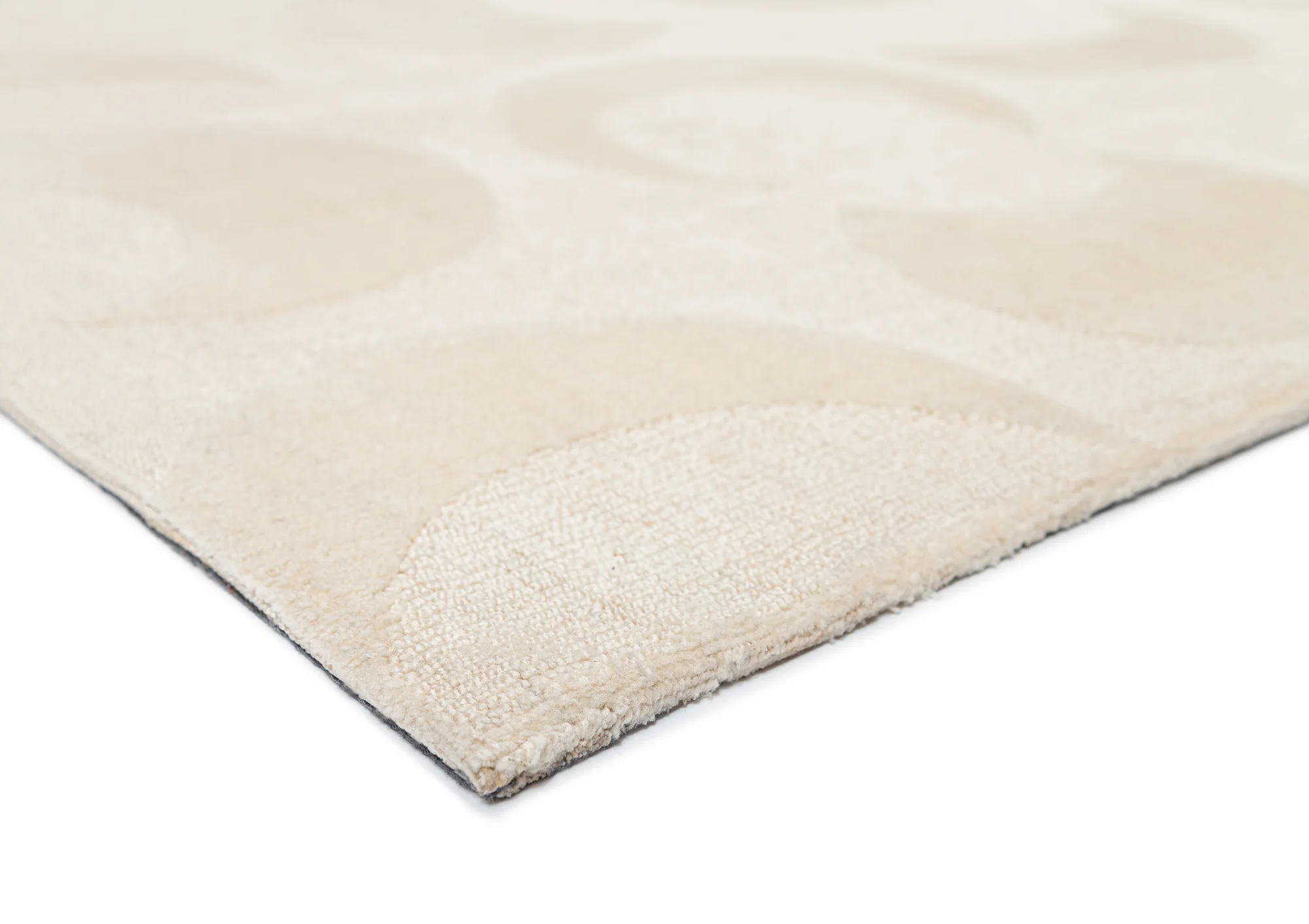 Lucy Beige Cream Half-Moon Pattern Rug - Image 16