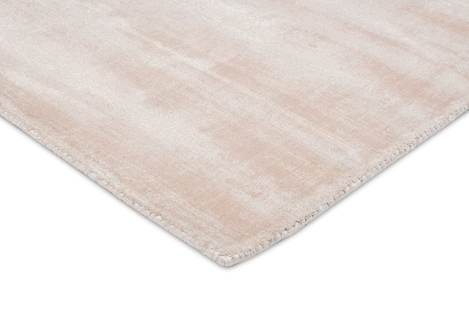 Lyla Blush Peach Distressed Viscose Rug - Image 13