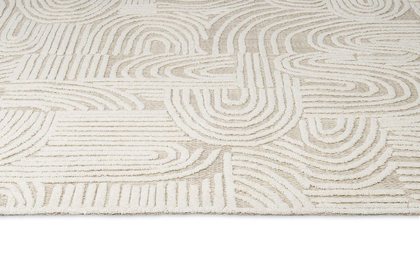 Maisie Cream and Ivory Textured Tribal Rug - Image 14