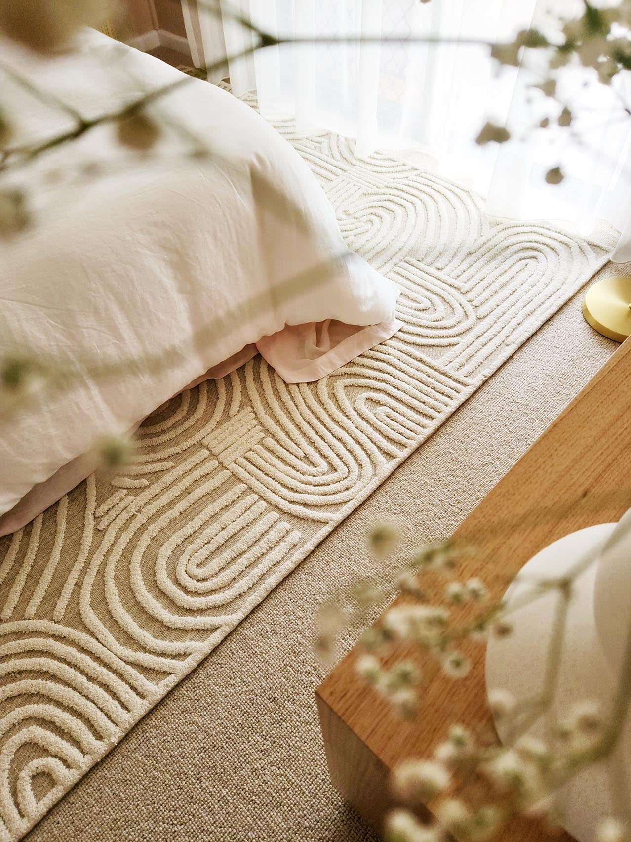 Maisie Cream and Ivory Textured Tribal Rug - Image 3