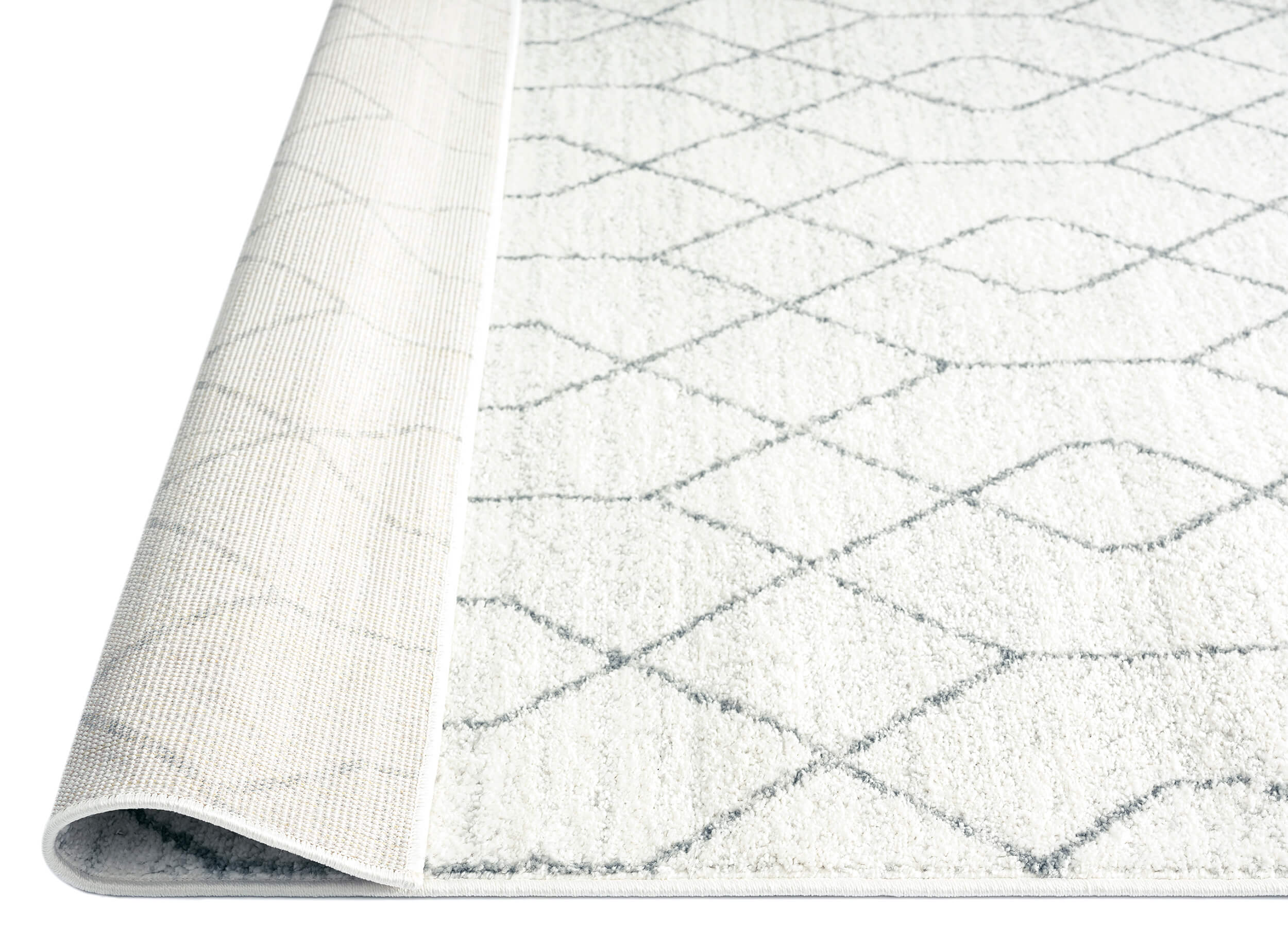 Neda Grey and Ivory Diamond Pattern Rug - Image 10