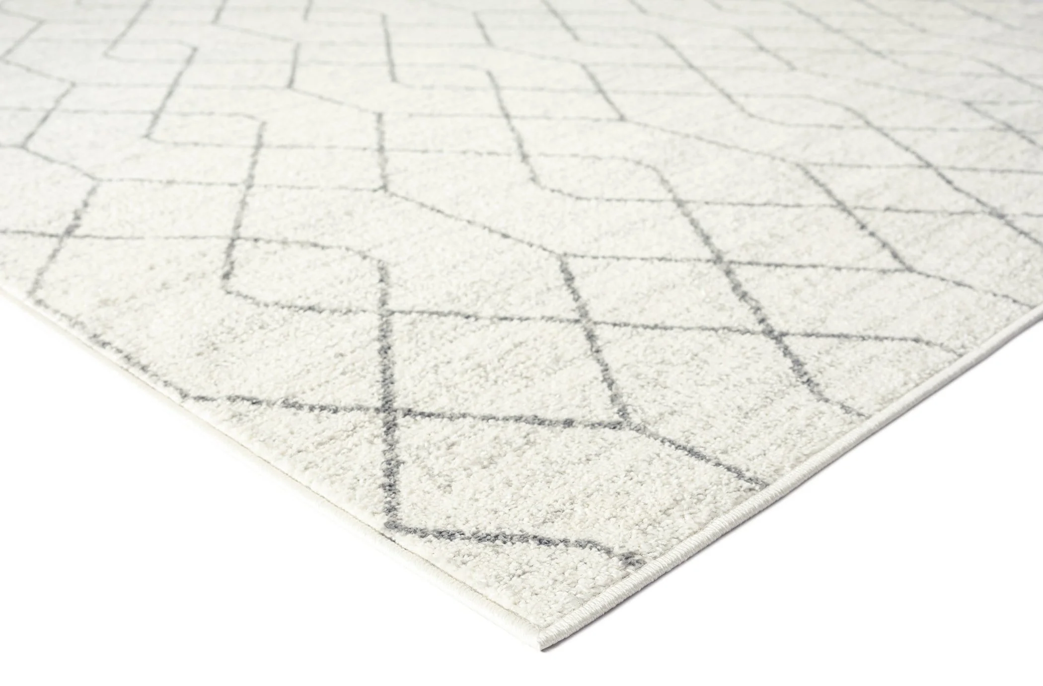 Neda Grey and Ivory Diamond Pattern Runner Rug - Image 6