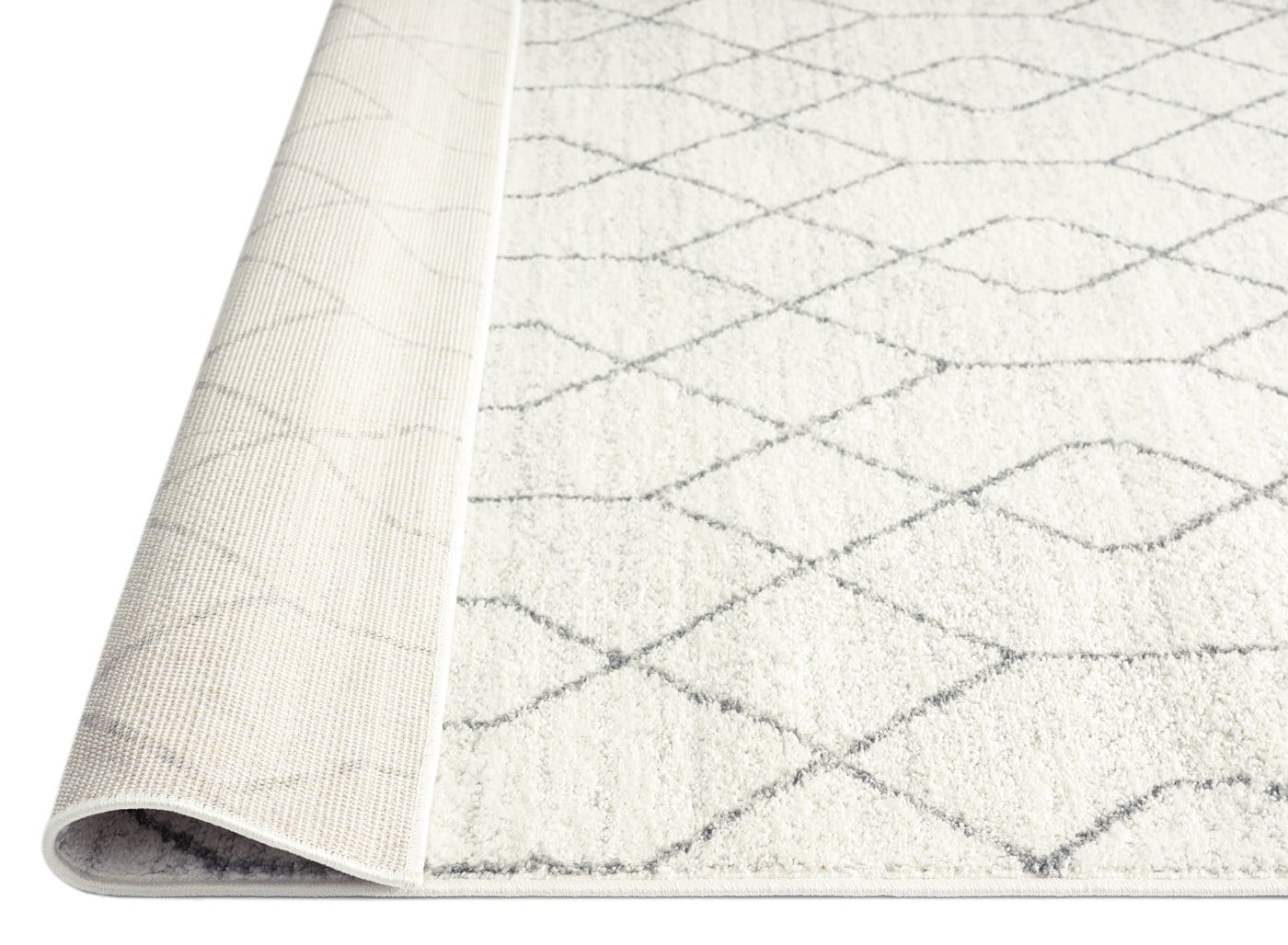 Neda Grey and Ivory Diamond Pattern Runner Rug - Image 8