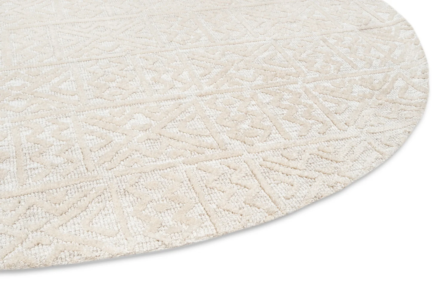 Neewa Beige and Ivory Tribal Transitional Round Rug - Image 8