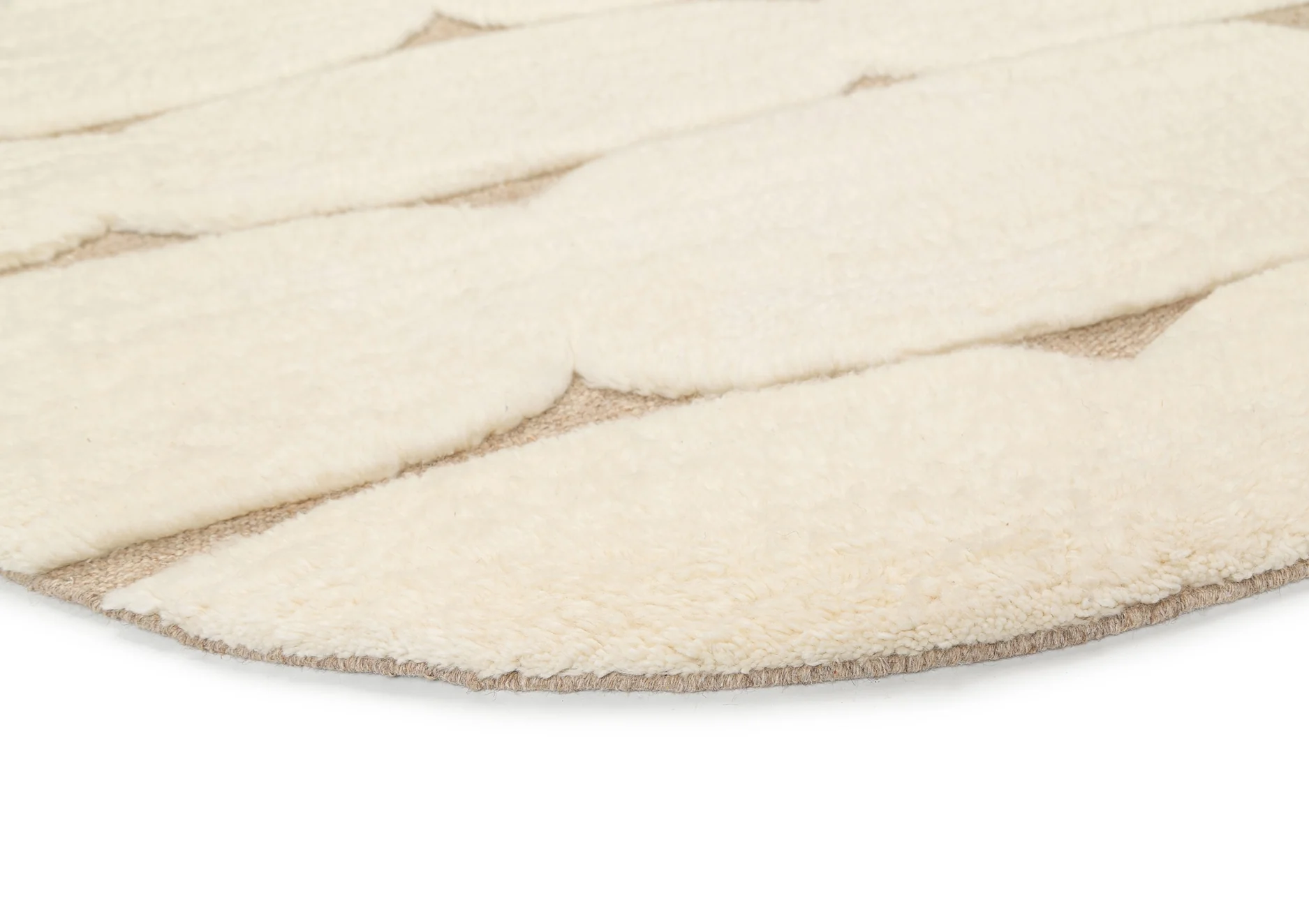 Olympia Ivory Textured Wool Round Rug - Image 8