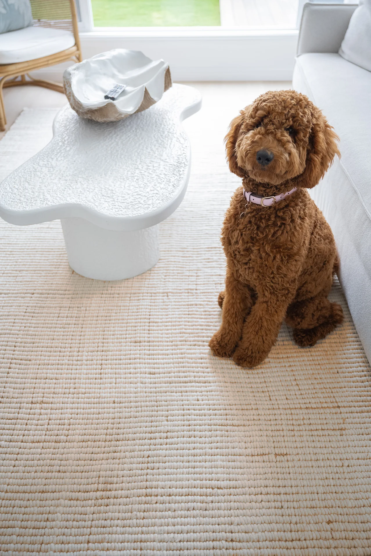 Reema Ivory Cream Jute and Wool Textured Rug - Image 3