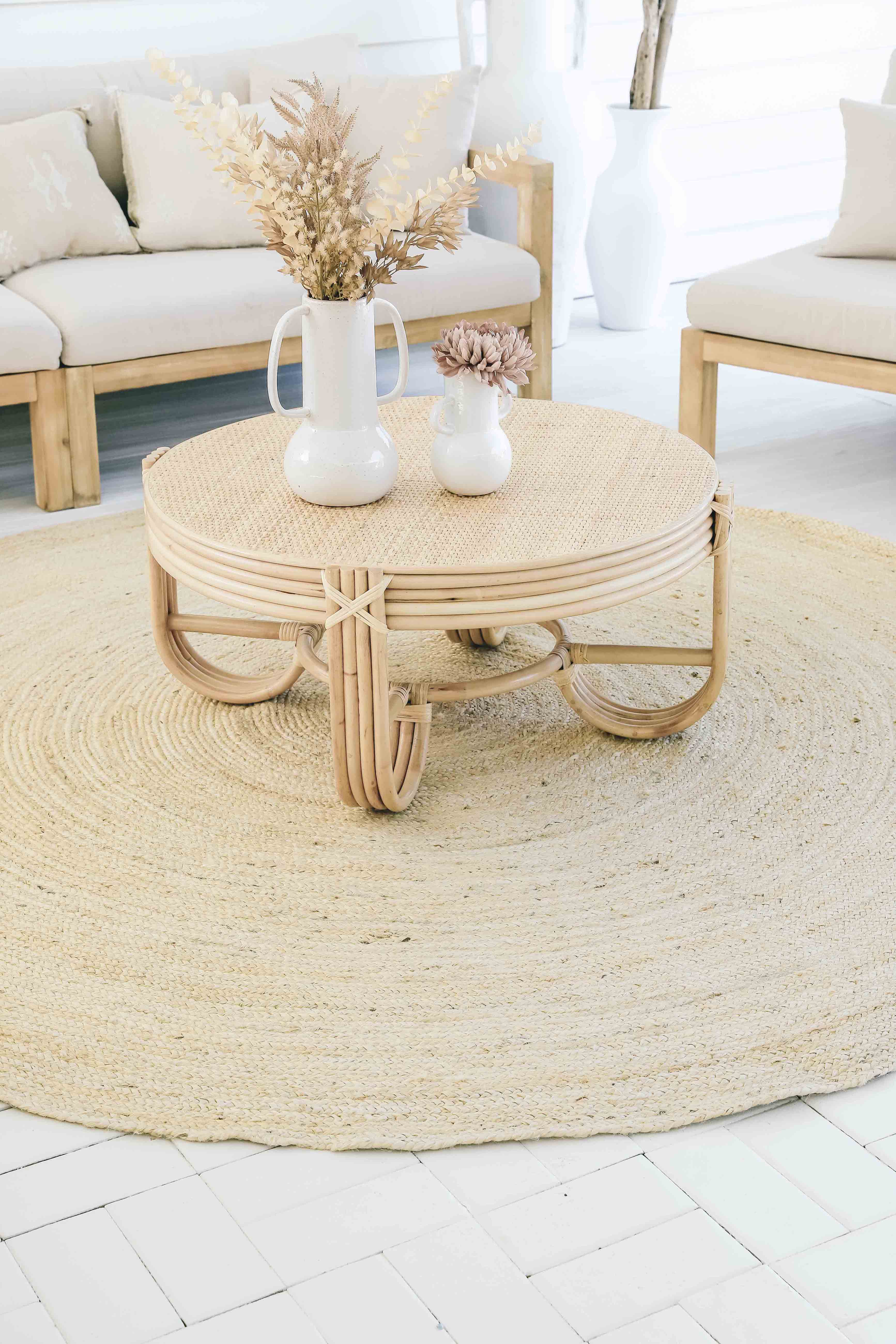 Sete Bleached Hand-Braided Round Jute Rug - Image 6