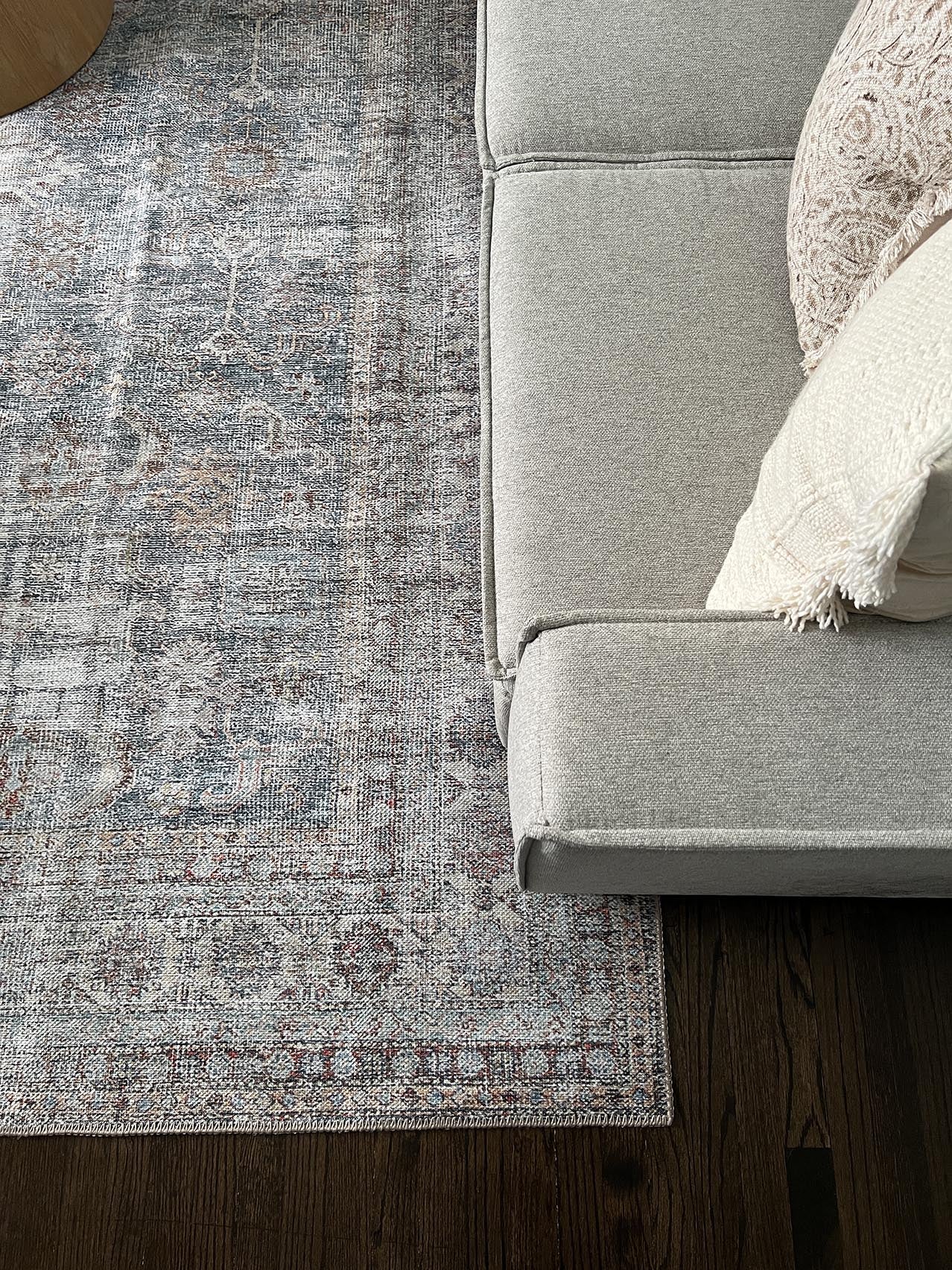 Sorra Blue and Brown Traditional Distressed Washable Rug - Image 4