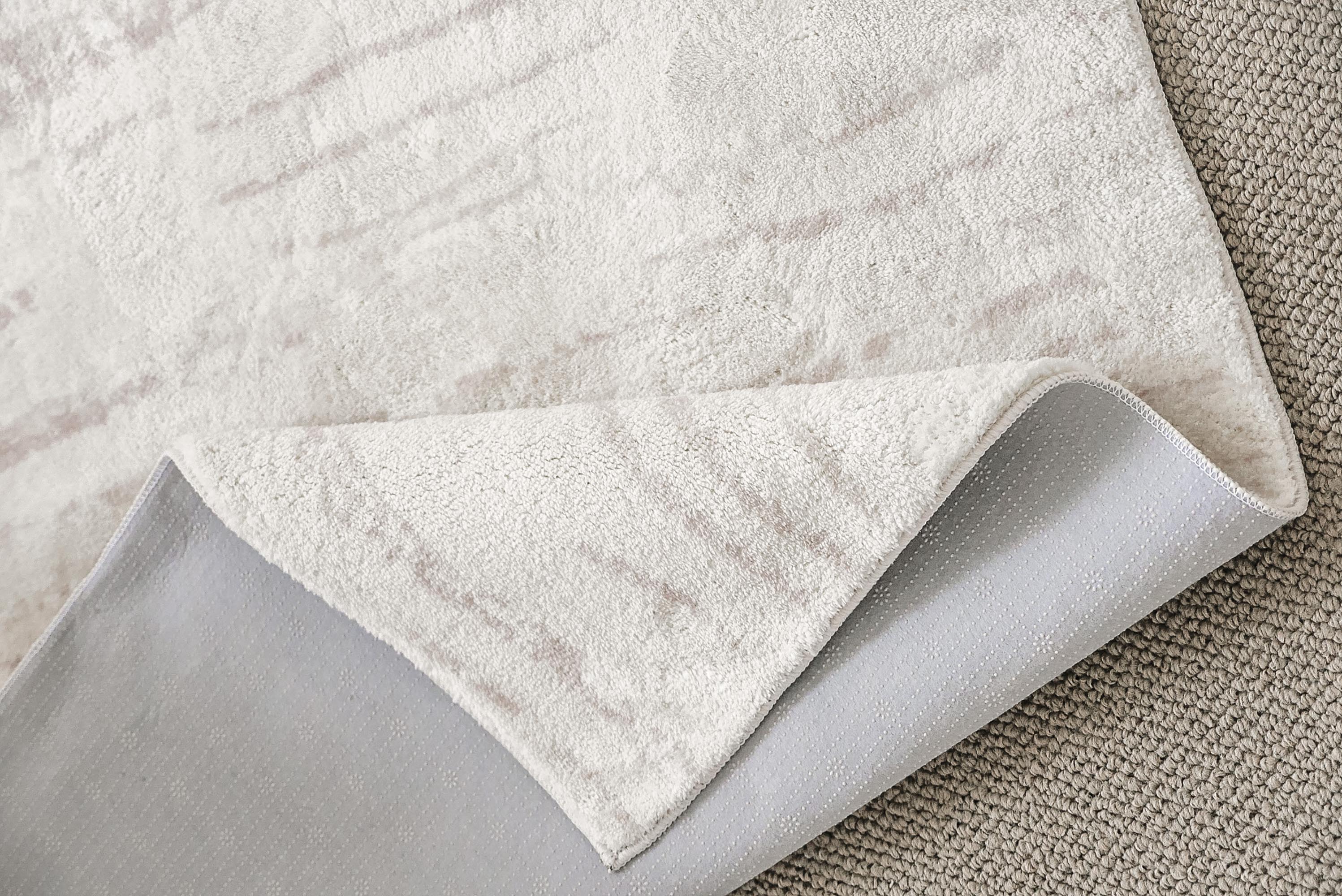 Tandara Grey and Cream Abstract Pattern Washable Rug - Image 13