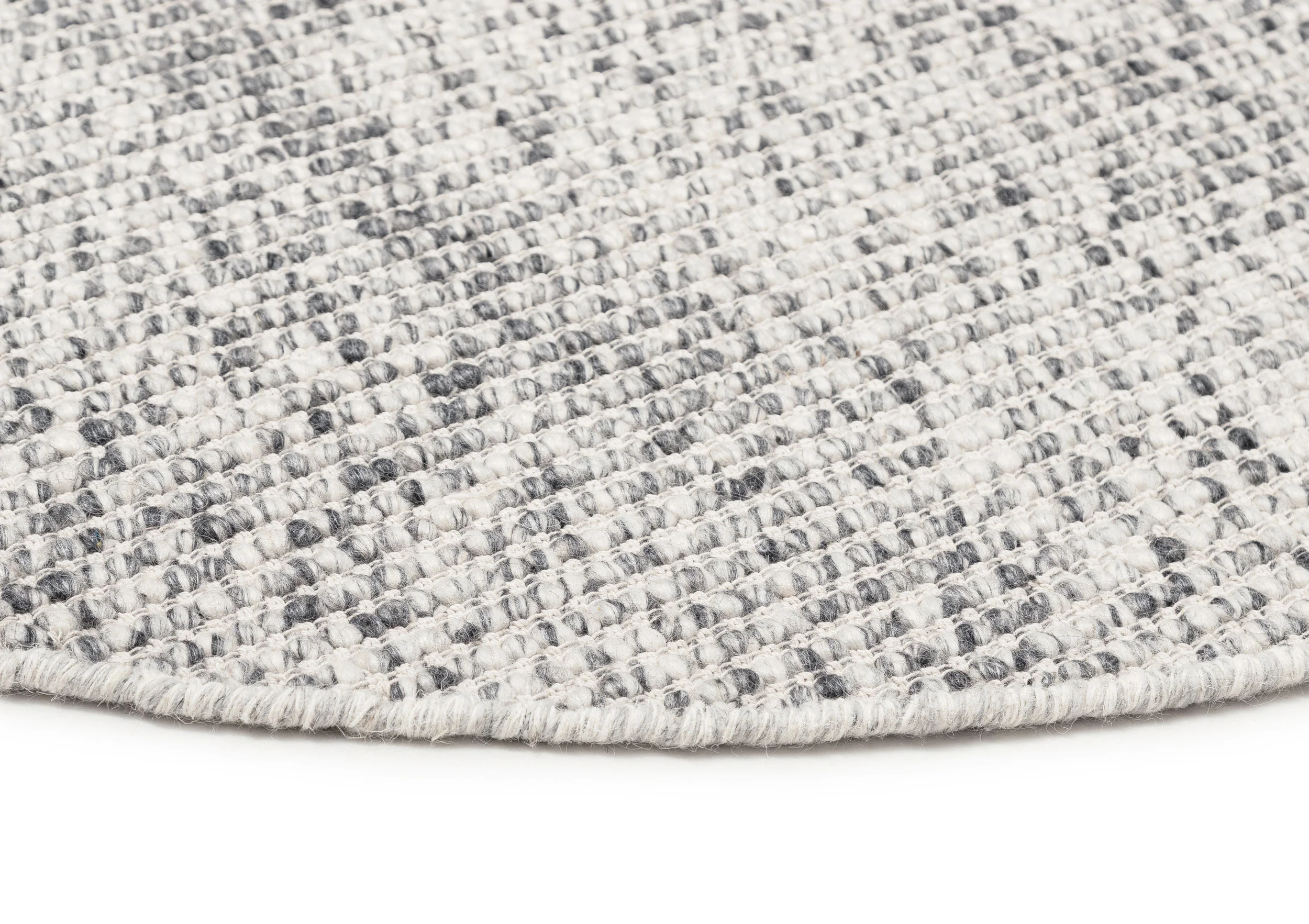 Vaasa Marbled Grey Chunky Wool Round Rug - Image 6