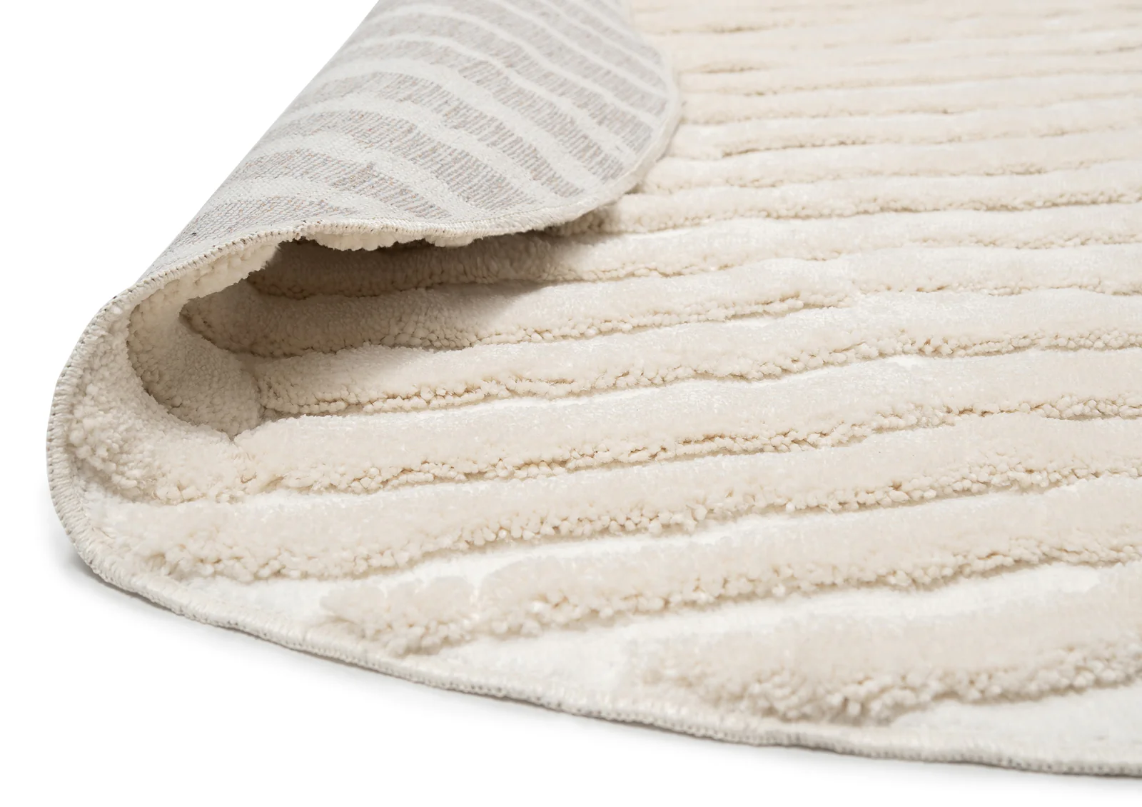 Yoanna Ivory Abstract Striped Round Rug - Image 7