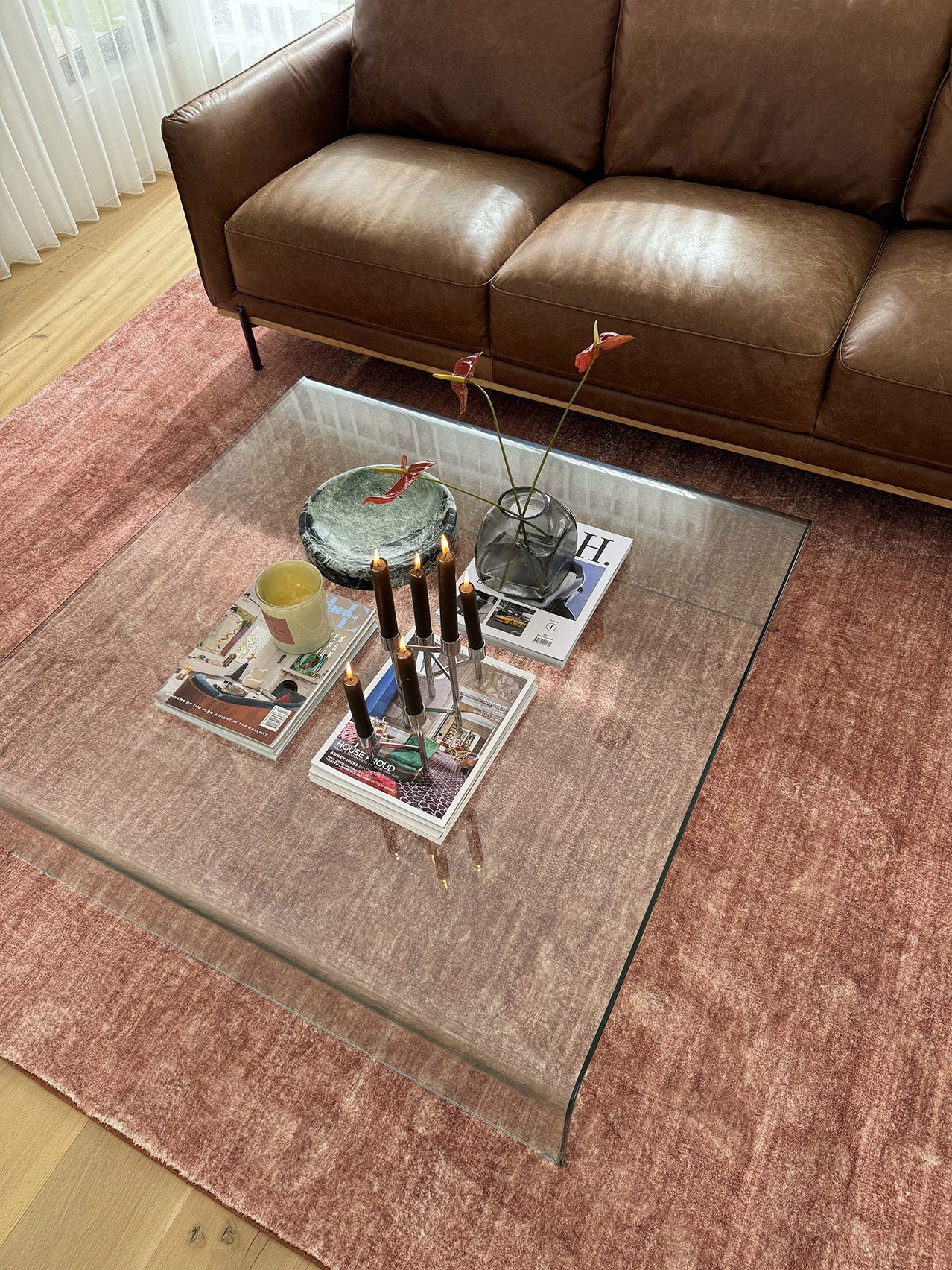Yves Terracotta Sunset Minimal Washable Rug - Image 5